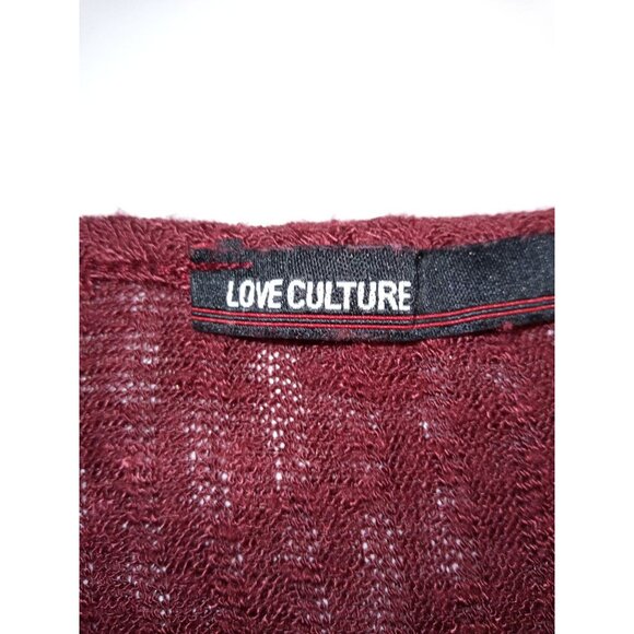 Love Culture Women's Burgundy Knit Mini Dress Size Medium - Picture 3 of 4